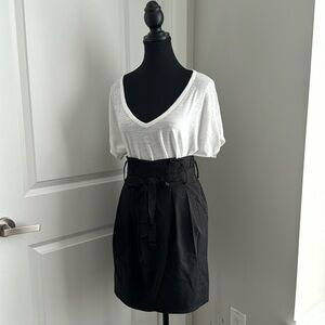 ARITZIA TALULA BABATON Bow Tie Pleated Skirt with Silk Ribbons